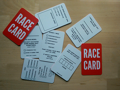 Race Cards agency anti racism card cards design funny hr office race card racist