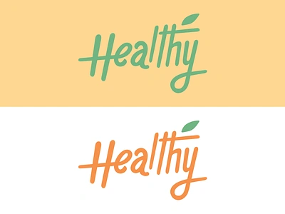 Healthy brand curves design handletter health healthy lettering logo type vector