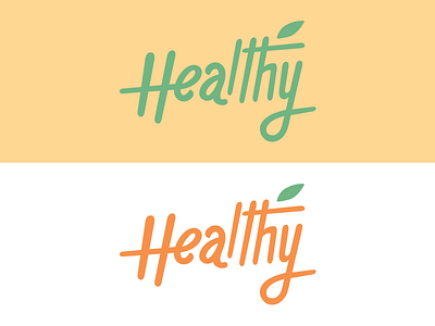 Healthy brand curves design handletter health healthy lettering logo type vector