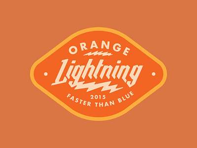 Orange Lightning badge badgehunting brand design electric fast orange orange lightning patch sticker vintage
