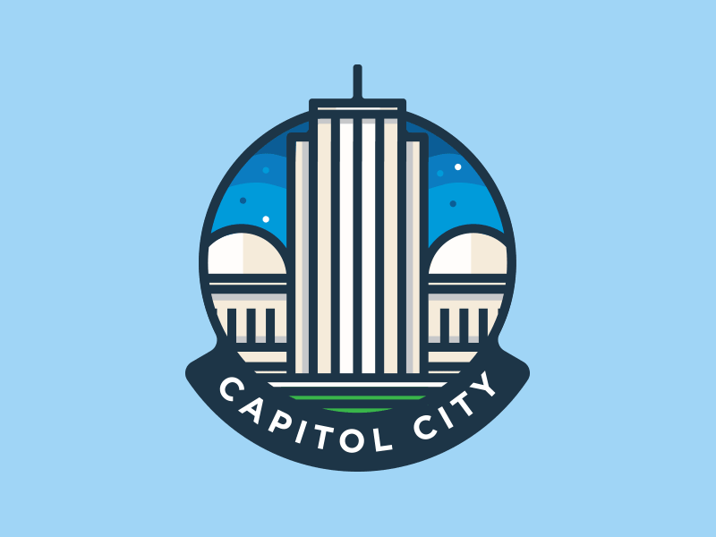 Capitol City Badge badge building capitol creative south design florida landmark learning lines vector workshop