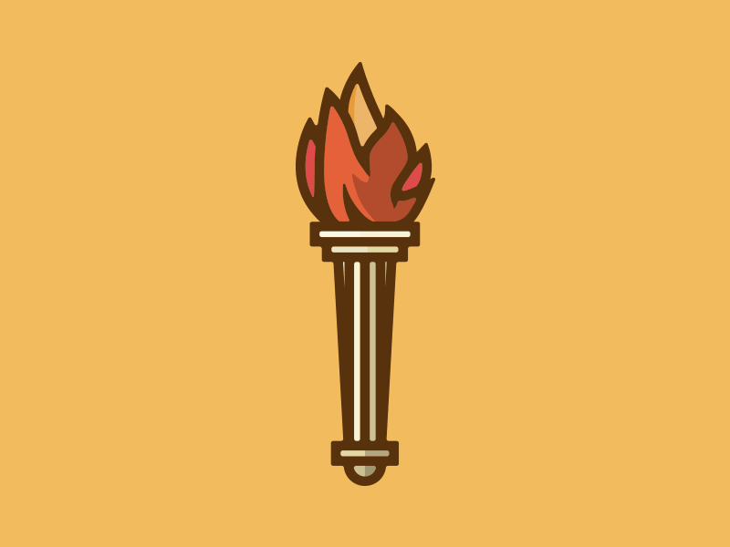 Torch Bearer Icon and Patch academic design fire flame icon patch torch vector warm