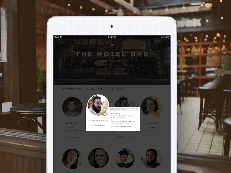 Hotel Bar App alcohol app application bar design drinking hotel interface ui ux web