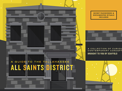 All Saints Guide all saints building dark design destination district flat guide map print vector