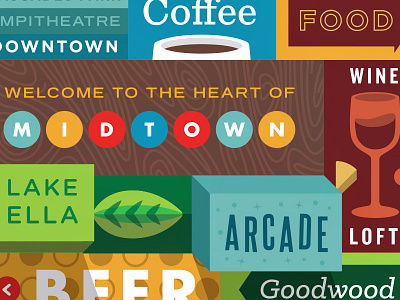 Midtown Grid city community design illustration map midtown mural wall wayfinding