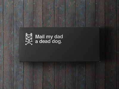Mail My Dad A Dead Dog 15minutelogos box brand dead design dog logo minute service type vector