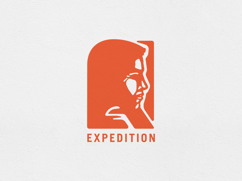 Expedition 15minutelogos adventure brand design expedition explore face logo shading silhouette type vector
