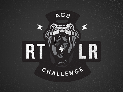 AC3 Rattler Badge app badge challenge code design fangs grey hackathon illustration patch snake vector