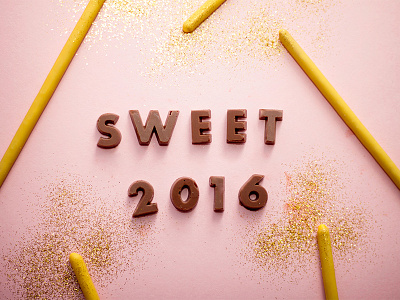 Sweet 2016! 2016 chocolate design futura new sweet tactile type typography years
