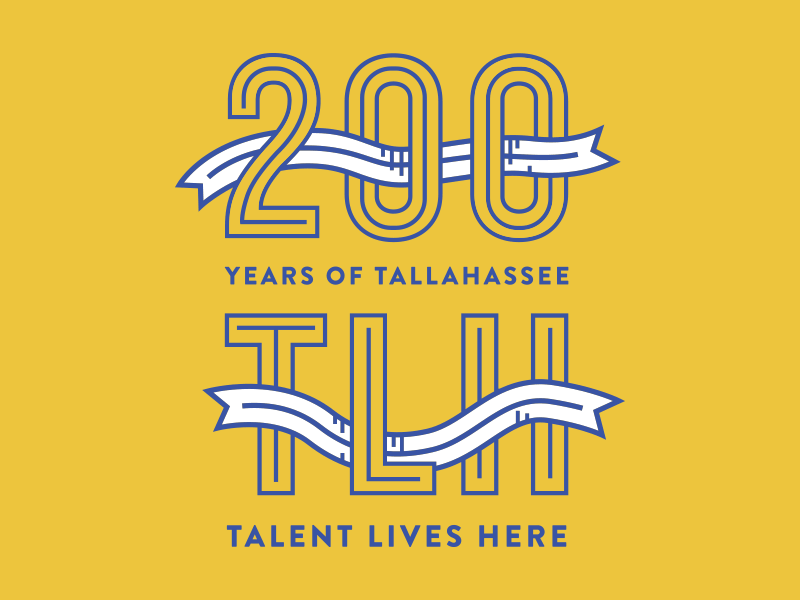 TLH Bicentennial Stack 200 bicentennial big letters brand celebration design history logo stack tallahassee tlh years