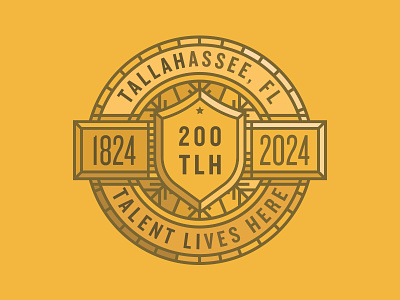 TLH Bicentennial Coin 200 badge bicentennial brand brass celebration coin design flag tallahassee tlh years