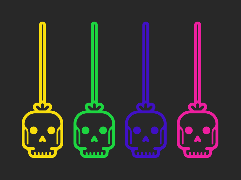 Skull 13 - 31 Days of Skulls 31daysofskulls blink candy color colorful gif halloween illustration lollipop skull sugar sweet