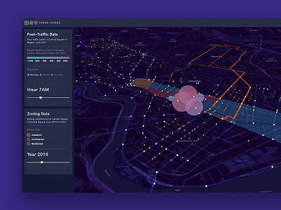 Three Things Prototype app design interface map mapbox open data prototype smart city ui web