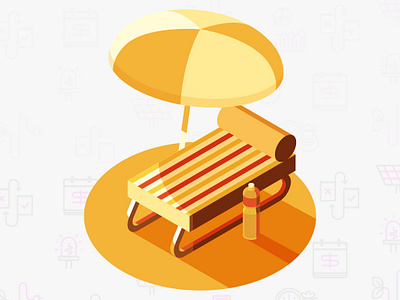 Worktime Chilling At The Beach all good beach break time chair chilling illustration minimal nothing to report relaxing work yellow zero state