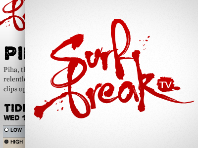 Surfbreak logo hand drawn ink logo red surf