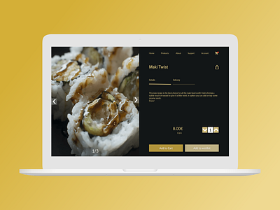 Daily UI challenge 012 012 daily ui daily ui 012 dailyui design japanese food maki product product page sushi ui ui challenge ux uxdesign uxui web webdesign