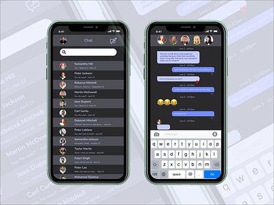 Daily UI challenge 013 dark mode app daily ui dailyui dark mode dark ui design direct messaging dm message message app mobile ui ui challenge ux uxdesign uxui