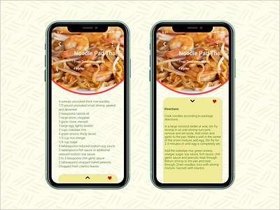 Daily UI challenge 040 app daily ui dailyui design food iphone mobile noodles recipe thai food ui ui challenge uidesign ux ux design uxdesign uxui