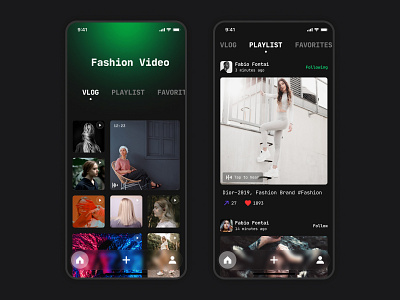 Social media app dark gradient minimal spotify