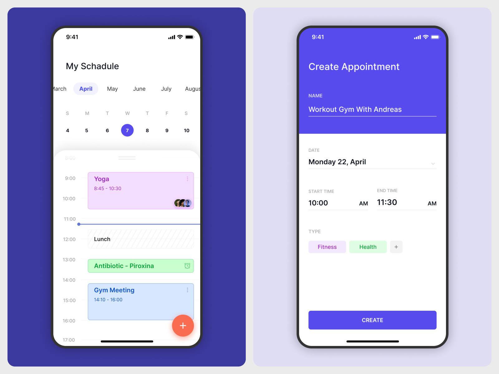 Calendar app by Pegah Abdolahzade on Dribbble