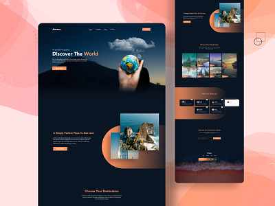 travels agency landing page design clean ui design landing page design minimal responsive design tour website travel agency trip ui ux web design