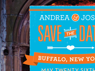Save the Date arrow heart wedding