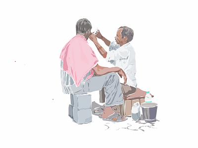Clean Shave illustration india ipad