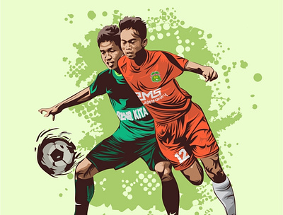 playing football design illustration vector