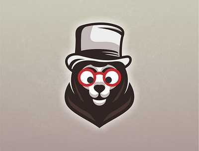 Magician Bear bear design face illustration nerd vector