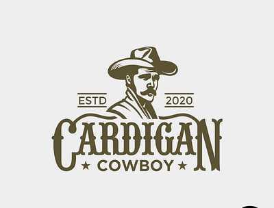 Cardigan Cowboy design logo vector