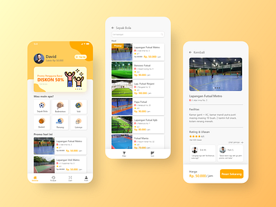 Redesign Sport Venue Booking App adobexd app design flat ui uiux design