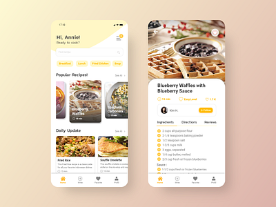 Recipe App Concept adobexd app design typography ui