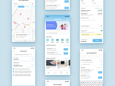 Veescom App - Helping People Find The Computer Service Place design figma uiux design