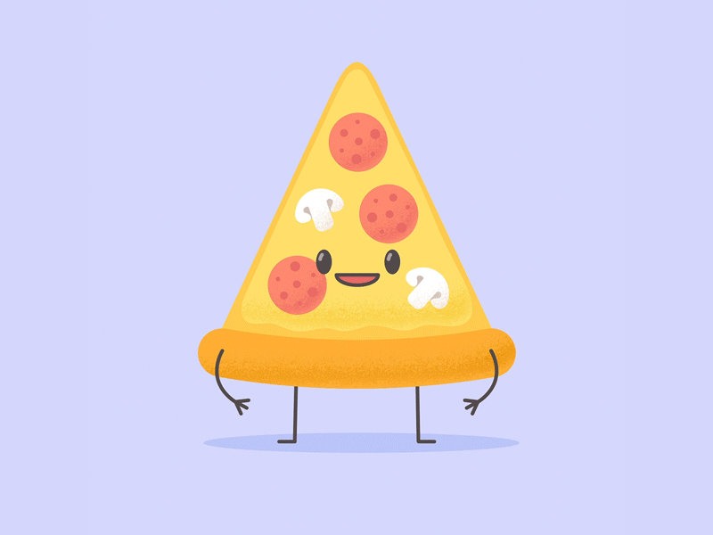Pizza animation character animation character design jump jump cycle motion motion design pizza purple yellow