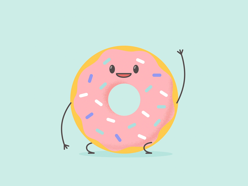 Donut after effects animation animation design character character animation character design design donut gif illustration motion roll cycle