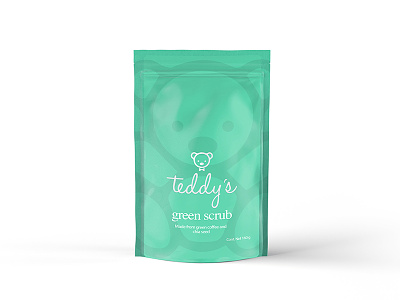 Teddy's Green Scrub Package 3d branding green logo packaging print product