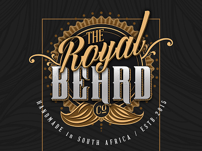 The Royal Beard Co. beard branding ci crown gold logo moustache royal south africa