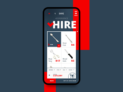 EHIRE MOBILE #3 Hire Cutlery app interface mobile product design site site design ui ui animation ui motion ux website