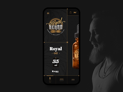 The Royal Beard Co. // Mobile app beard beard oil bearded gold logo mobi mobile royal typography ui ux