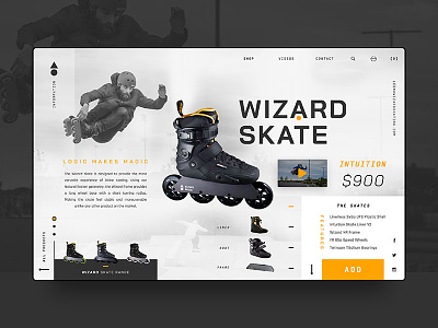 The Wizard Skates - Intuition inline inline skates rollerblades site skates skateshop ui ui design ux ux design website wizard skates