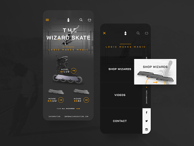 The Wizard Skates - Homepage - Mobile app mobi mobile mobile app mobile app design mobile ui the wizard skates ui uidesign ux wheels wizard wizards