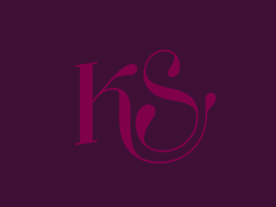 Ks lettering pink tear drop serifs violet