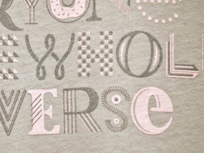 Printed! geometry grey lettering letters pattern pink serif typography