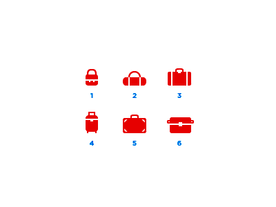 Levels Measured In Luggage blue icon red web