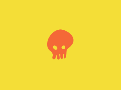 Skull illustration orange skull yellow