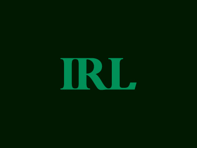 IRL green logo serif