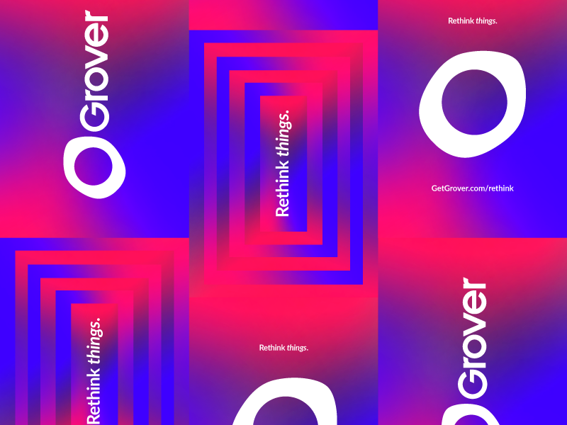 paste up tagline logo grover poster gradient