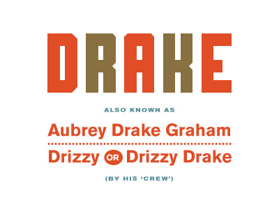 Drake Title akzidenz grotesk blue brown duke infographic orange