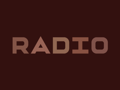 Radio brown lettering radio sans serif tan typography