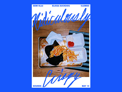 Ridiculously Crispy berlin blue crispy lettering party photo poster